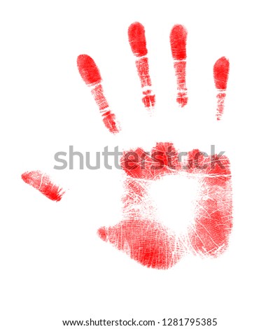 Red hand print