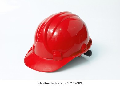 Red Hard Hat Isolated On White