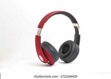 Red headphone isolate on white background. - Shutterstock ID 1722544429