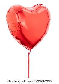 Red Heart Balloon Isolated On White