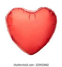 Red Heart Balloon Isolated On White