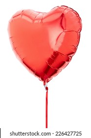 Red Heart Balloon Isolated On White, Clipping Path Included