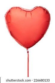 Red Heart Balloon Isolated On White, Clipping Path Included