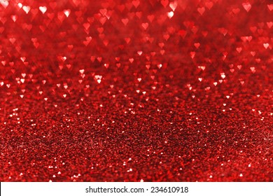 Red Heart Bokeh Background, Valentines Day Design