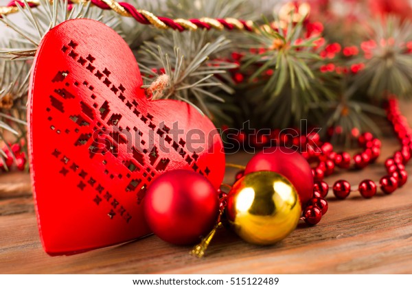 Red Heart Christmas Decorations Christmas Still Stock Photo Edit