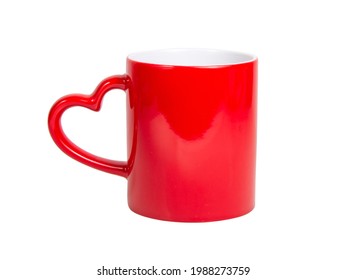 Red heart cup ceramic isolated on the white background - Powered by Shutterstock