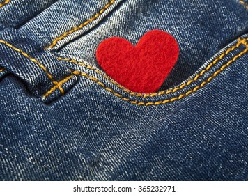 Red heart in jeans pocket - Powered by Shutterstock