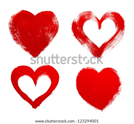 Red heart love. Art oil(acrylic) paints.