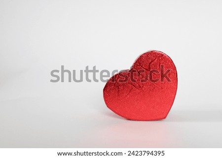 Red heart on white backround 