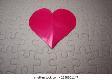 red heart with puzzle background design for soul mate concept - Shutterstock ID 2258801147