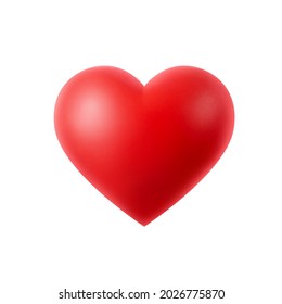 Forma de corazón rojo aislada en blanco