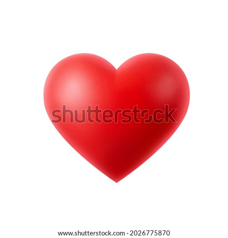 Red heart shape isolated on white