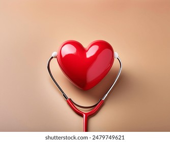 Red heart shape with a stethoscope - Powered by Shutterstock