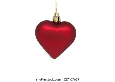 Red Heart Shaped Christmas Ornament.