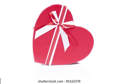 Red Heart Shaped Gift Box