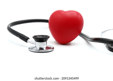 Red heart with stethoscope, heart health, health insurance concept, World heart day, world health day, world hypertension day - Shutterstock ID 2091345499