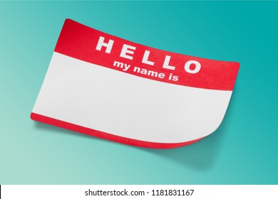 Red Hello My Name Is Tag
