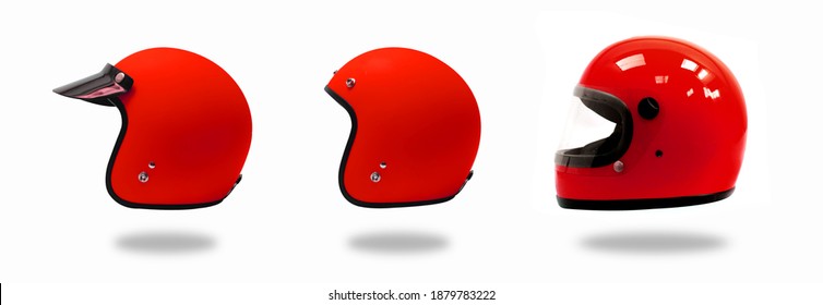 Red Helmet On The White Background