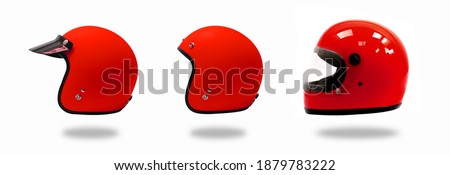 Red helmet on the white background