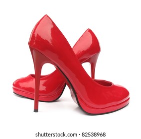 Red High Heels Pump Shoes