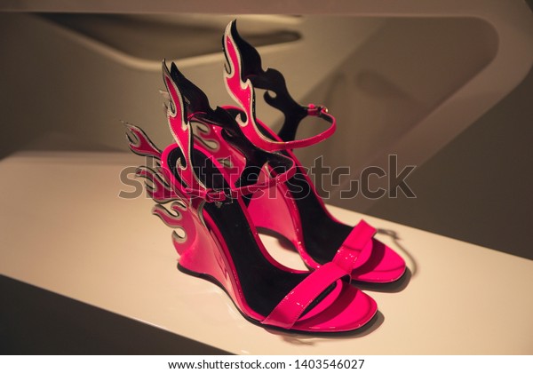 red glass heels