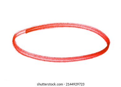 red highlighter circle on white background - Shutterstock ID 2144929723