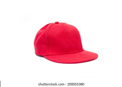Red Hip-hop hat isolate on white background,cap