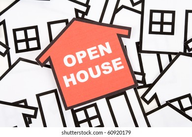 A Red Home Sign,  Real Estate Concept ,Open House