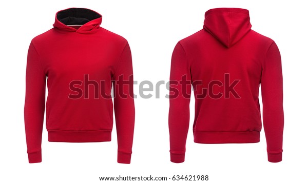 Red Hoodie Sweatshirt Mockup On White Stock Photo (Edit Now) 634621988