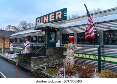 Red Hook, NY - USA - Dec. 28, 2021: Three Quarter View Of The 