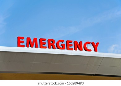 A Red Hospital Emergency Sign