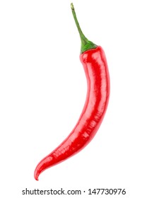 Red Hot Chili Pepper Isolated On A White Background 