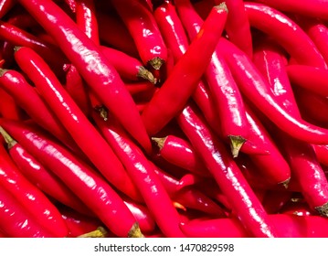 Red hot chilli peppers pattern texture background. Close up. Landscape. backdrop ofRed hot chilli peppers.