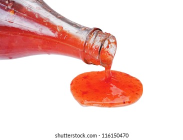 Red Hot Chilli Sauce Isolated On White Background