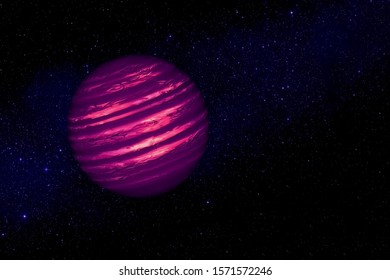 Red, Hot Exoplanet In Deep Space. Elements Of This Image Furnished By NASA