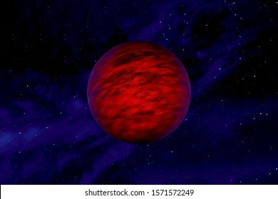 Red, Hot Exoplanet In Deep Space. Elements Of This Image Furnished By NASA