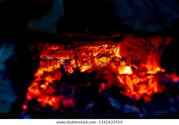 Red Hot Glowing Embers Wood Stove Stock Photo Edit Now 1165632454