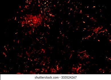 Red  Hot Sparks On A Black Background