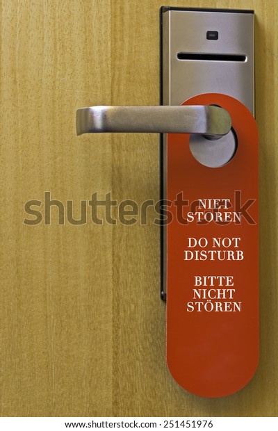 Red Hotel Sign Privacy Hanging On Stock Photo Edit Now 251451976