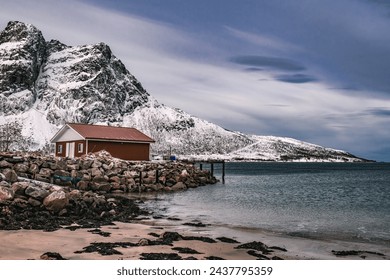 Red House in arctic Landscape 