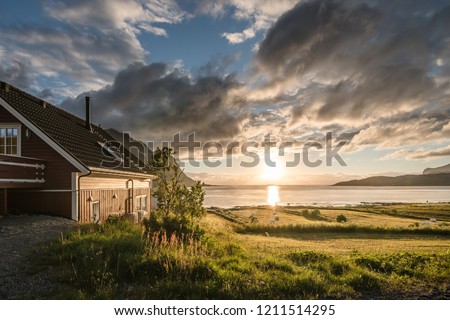 Similar – Foto Bild Traum. Hütte. Norwegen. Mitternachtssonne