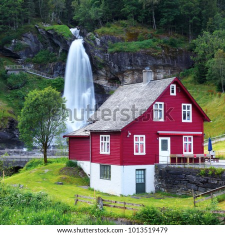 Similar – Steinsdalfossen in Norway