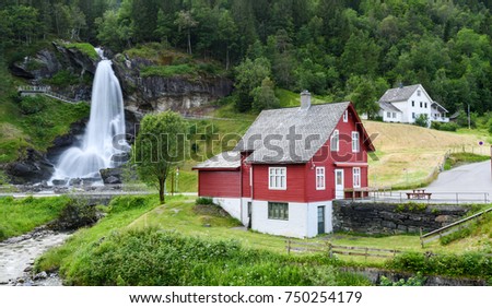 Similar – Steinsdalfossen in Norway