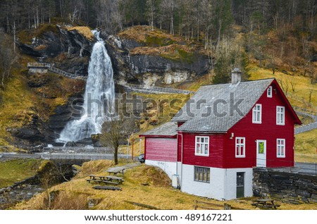 Similar – Steinsdalfossen in Norway