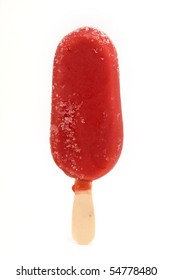 Red Ice Lolly On A White Background