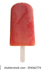 Red Ice Lolly Pop Over A White Background