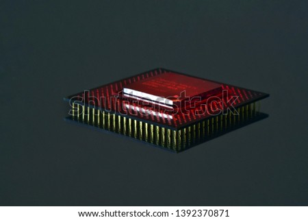 a red illuminated micro chip