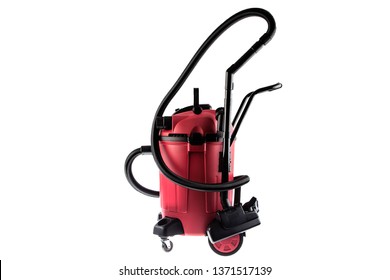 Red Industrial Vacuum Cleaner On White Background