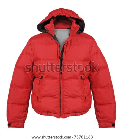 Child with red jacket and blowing hair.