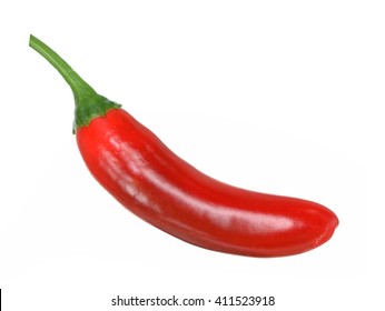 Red Jalapeno Pepper Isolated On White Background 